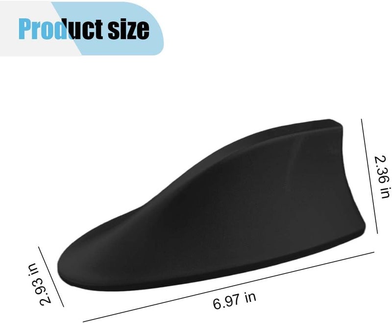 LHDOS Car Shark Fin Antenna Cover, Plastic Automotive Signal Roof Aerial Cover with Adhesive Tape, Universal Roof Mount Antenna Replacement Vehicle Decorative Cover for Car Truck SUV (Black) - Image 2